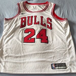 Nike Bulls White and Red Jersey